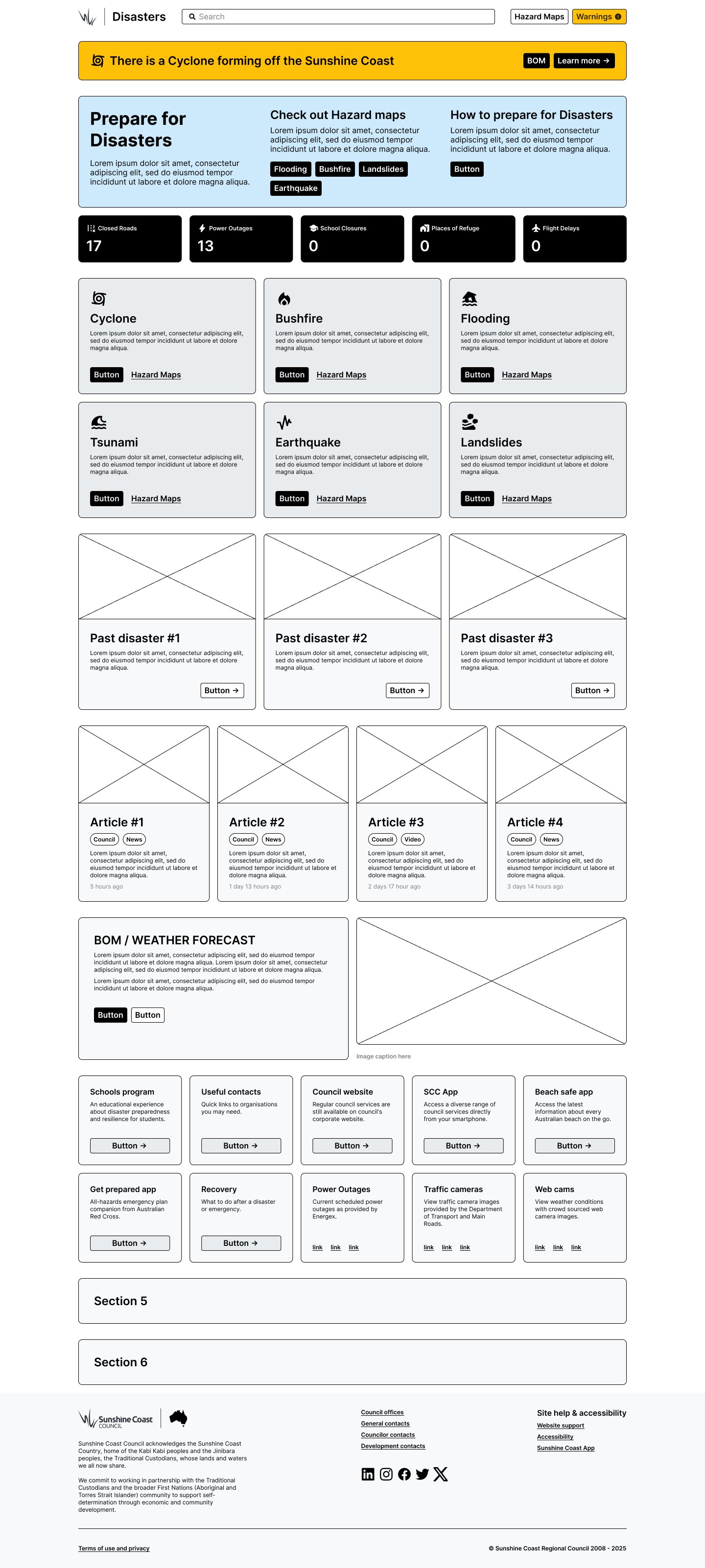 DisasterHub homepage screenshot – desktop preview